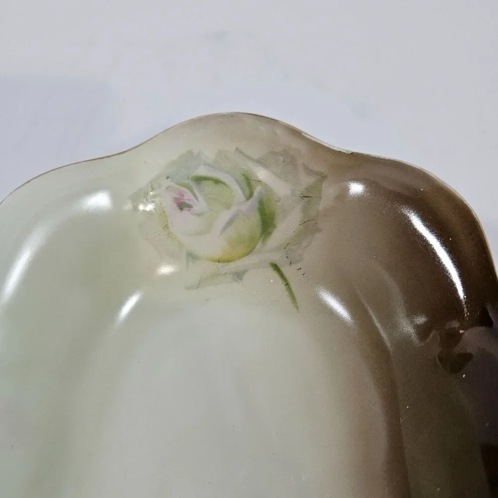 Vintage Mignon ZS and Co Bavaria Porcelain Rose Pattern Oval Celery Serving Dish